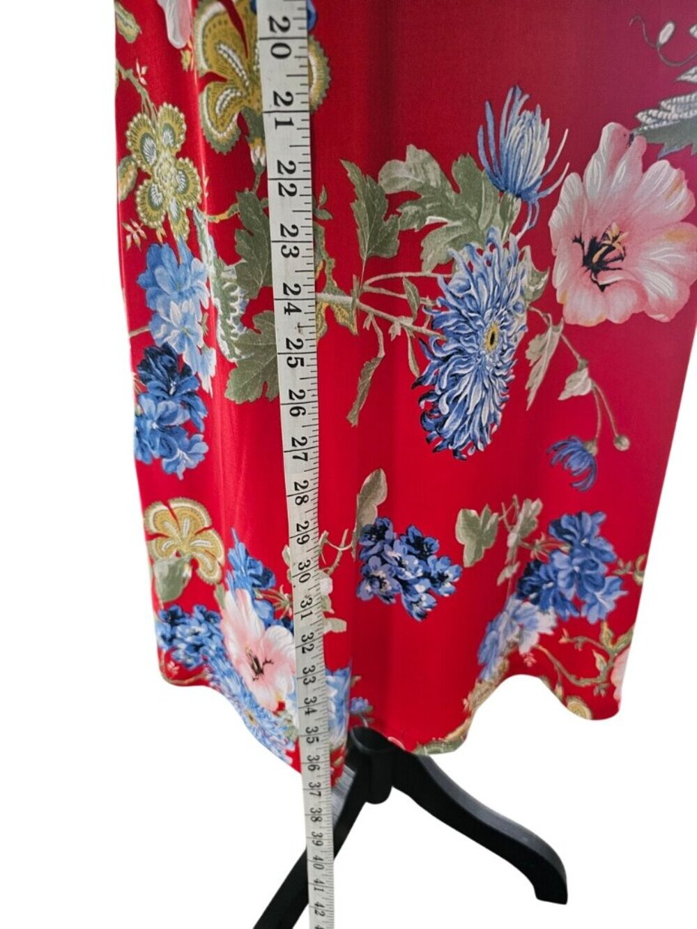 Apt. 9 Red Floral Sleeveless Midi Dress with Blue and Green Blooms - Picture 9 of 12